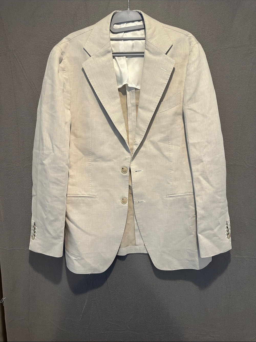 Suitsupply Cream Linen Three-Button Sport Coat